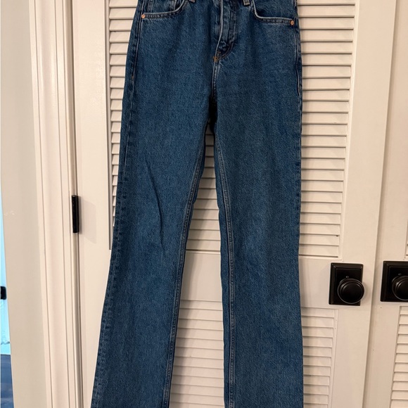 Mango Straight Leg Blue Jeans - Picture 1 of 2